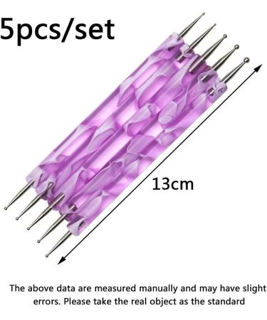 Froiny 5Pcs Nail Dotting Pen Set - 2-ended DIY Marbleizing Manicure & Nail Art Tools - Pink - Buy Online on GoSupps.com