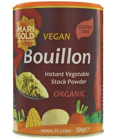 Marigold Health Foods Organic Vegetable Bouillon Powder - Vegan & Gluten Free - Makes 25 litres - 500g (Pack of 3)