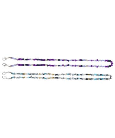 Osaladi 2 pieces of glasses mask chain Face cover extension strap Face cover chain holder Face cord chain sunglasses lanyard leaf masks for face 50 0.3cm colored 2 sorted