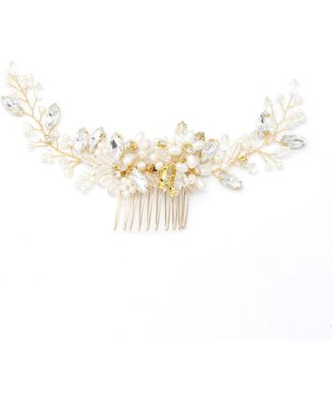 DOITOOL Hair Comb for Bride Wedding Hair Barrette Flower Pearl Comb Bridesmaid Hair Clips Bridal Hair Clips Rhinestone Hair Comb Bridal Hair Comb Clip Wedding Hair Comb Accessories Dress - Buy Online on GoSupps.com