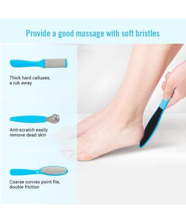 Kibhous 11-in-1 Shower Foot Scrubber and Pedicure Kit - Soft Silicone Bristles, Non-Slip Suction Cups, Callus Remover for Feet - Improve Circulation & Remove Dead Skin - Buy Online on GoSupps.com