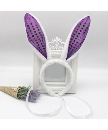 hgnxa Bendable Cute Ear Headband with Sequins for Costume Party Theme Photo Props for Girls Teens Headpiece Rose Red - Buy Online on GoSupps.com