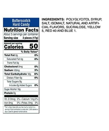 Low Glycemic Butterscotch Hard Candy - Fifty 50, 2.75 oz (78g) - Sugar-Free Delight - Buy Online on GoSupps.com
