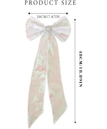 Vakkery Bridal Hair Bow Veil Organza Bow Hair Clip with Sequins Wedding Bachelorette Party Decoration Hair Accessories for Women - Buy Online on GoSupps.com