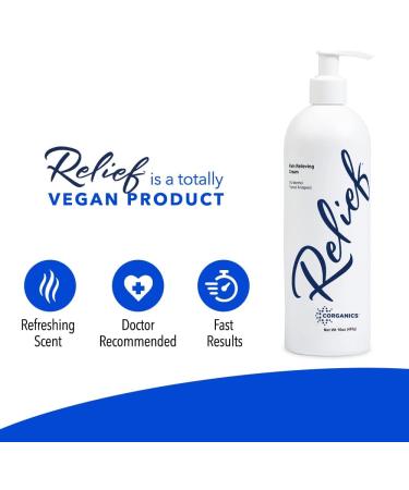 Corganics 16 oz Pump Topical Pain Relief Cream for Arthritis - Natural Essential Oil Blend for Knee, Joint, Back, Leg, Feet, and Hands - Buy Online on GoSupps.com