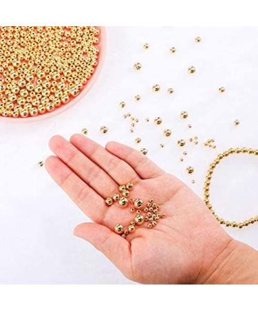 Gold Beaded Spacer Beads - 1200pcs Smooth Round Beads for Bracelet Making - 4mm, 6mm, 8mm - Buy Online on GoSupps.com