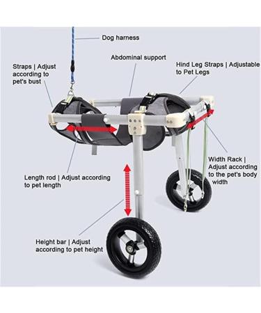 Adjustable Height Rear Leg Support Wheelchair Hind Leg Dog Wheelchair Pet Dog Rehabilitation Wheelchair Suitable for Adult Dogs (Size : XS) X-Small - Buy Online on GoSupps.com