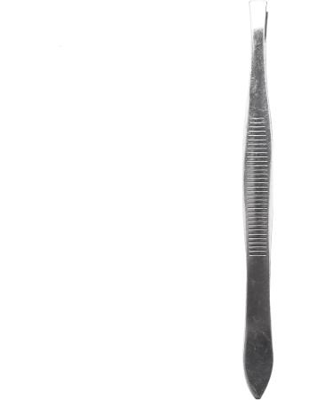 Hfourhnik 5X Silver Tone Slanted Flat Tip Metal Hair Eyebrow Tweezer Cosmetic Tool for Lady - Buy Online on GoSupps.com