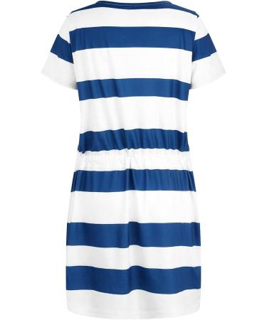 Ronony Women's Summer Dress - Elegant Mini V-Neck Tops | Slim Fit Stretch Short Dress in Navy - Buy Online on GoSupps.com