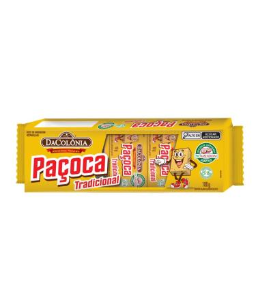 Thin peanut bar, plastic can 200g - Paçoca Retangular Tradicional DACOLONIA 200g