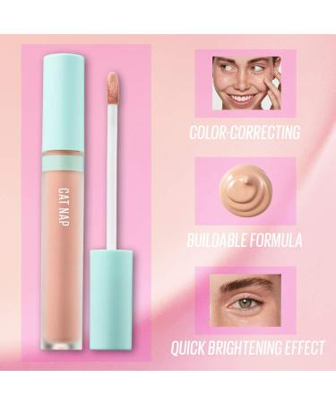 Kaja Cat Nap Liquid Concealer | Aqua Ceramide Under Eye Brightener for Dark Circles & Puffiness - Coachella Makeup | Hydrating Peach-toned Formula | Seamless Coverage 0.19 Oz - Buy Online on GoSupps.com