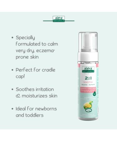 Aleva Naturals Sensitive Skin Baby Care Set for Babies with Dry Skin 2 in 1 Hair & Body Wash 200ml & Daily Soothing Moisturizer 240ml Clear - Buy Online on GoSupps.com