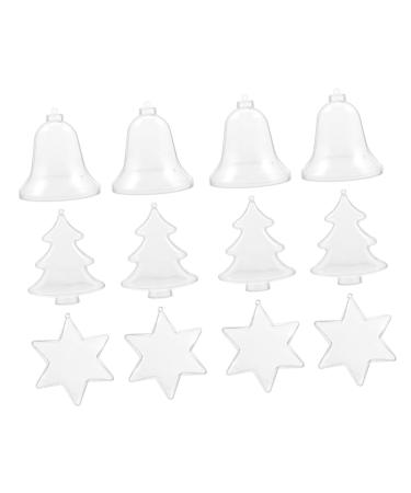 Anneome 12pcs Christmas Decoration Ball Ornament Candy Container Clear Christmas Ball Tree Shape Box