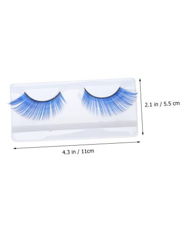 Buy Blue Long Eyelashes - 2 Pairs Halloween Fake Lashes for Stunning Eye Makeup | Perfect for Costumes & Performances - Buy Online on GoSupps.com