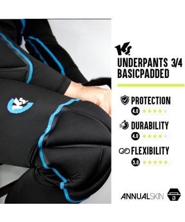 KEEPERsport Goalkeeper Padded Underpants - Long Protective Pants Size S-XXL - Black - Professional Goalkeeping Gear - Buy Online on GoSupps.com