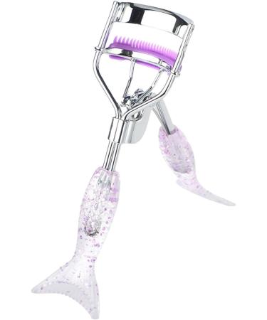 Uitseld Eye Lash Curler - Precision Fish Tail Shape Lash Curler with Comb Teeth | Portable Makeup Supplies Beautiful Ergonomic Eyelash Tools for Eye-Opening Lifted Lashes A4 Chrome Plated With Purple Comb Purple Mermaid - Buy Online on GoSupps.com