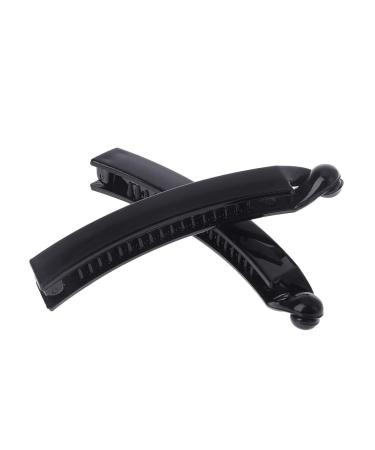 Lyguy Banana Hair Sponge & Clips - 2 Pcs 10 cm Black Square Hair Holders for Ponytails - Buy Online on GoSupps.com