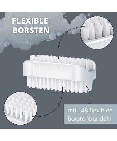 Parsa Beauty Double-Sided Nail Brush Set - 3 White Hand Washing Brushes for Bathroom Toilet Sink & Workshop | International Shipping - Buy Online on GoSupps.com