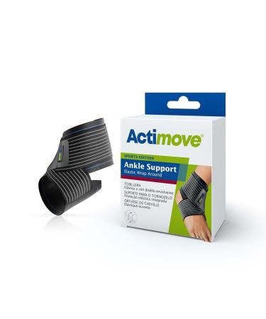 Sports Edition Ankle Support Elastic Wrap Around | Adjustable Compression Support Wrap for Sprained Ankle Achilles Tendonitis Plantar Fasciitis & Injured Foot | Unisex Black Small Black Small