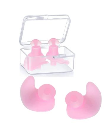 Macrohu earplugs to sleep silicone waterproof earplugs dampens noise reusable soft earplugs for sleeping for snoring swimming learning hearing protection (pink-s)