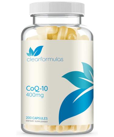 ClearFormulas CoQ10 400mg 200 Capsules Quick Absorption Non-GMO