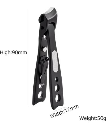Ushine Nail Clippers Angled Head Nail Clippers Premium Stainless Steel Heavy Duty Toenail Clippers with Built-in Nail File for Kids Adult Seniors Thick Fingernail and Toenail-Black - Buy Online on GoSupps.com