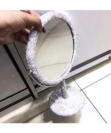 Bestbling Bling Rhinestone Portable Double Sided Swivel Makeup Mirror - Silver - Buy Online on GoSupps.com