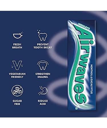 Airwaves Extreme Sugarfree Chewing Gum - Menthol Freshness 30x10 Piece Packs (420g) - Single Menthol & Eucalyptus Flavored Gum - Buy Online on GoSupps.com
