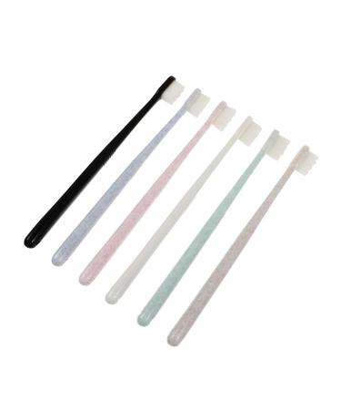 Minkissy 6st toothbrush protect protective tent sleeplight adult toothbrush oral hygiene dental floss sticks for children's cleaning brush adult tooth bristles portable charcoal travel pp