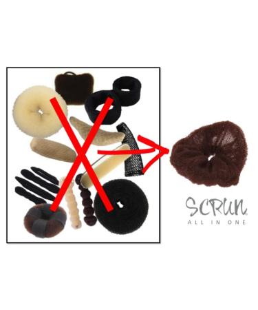 Scrun Hair Tool - Classic Brown Hair Donut & Pillow for Elegant Buns & Hairstyles | Includes Hairpins & Manual - Buy Online on GoSupps.com