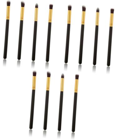 Hemoton 12 Pcs Eye Make-up Brush Kit Eyeshadow Professional Cream Eyeshadow Glitter Makeup Brushes Eyeliner mediumx3pcs Black+goldx3pcs - Buy Online on GoSupps.com