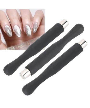 3pcs Nail Art Magnetic Pen Set - Cylindrical UV Gel Polish Manicure Tool (Black) - International Shipping Available - Buy Online on GoSupps.com