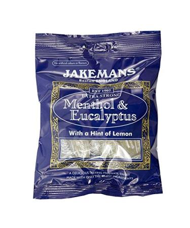 2 x Packs of JAKEMANS Throat and Soothing Menthol DIFFRENT Flavours Sweets 100g Packs (Menthol & Eucalyptus)