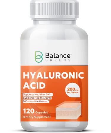Hyaluronic Acid Skin Supplement 200mg Per Capsule, 120 Capsules, 4 Months Supply - Promotes Skin Hydration, Anti Aging, Joint Support Supplement, Bones and Connective Tissue | Non-GMO and Gluten Free
