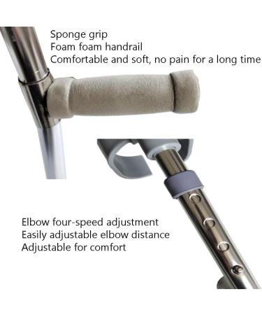 GHFTCCF Adult Crutches Medical Elbow Crutch Folding Aluminum Crutch Height Adjustable Telescopic Forearm Crutch Walking Crutch for Adult Youth Convenient Silver - Buy Online on GoSupps.com