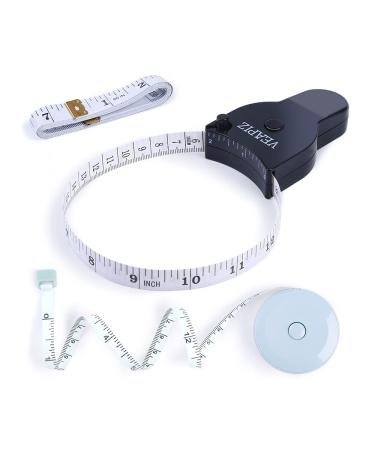 3PCS Body Measure Tape, Automatic Telescopic Tape Measure with Lock Pin and Push-Button Retract, Measuring Tape for Body for Tracking Weight Loss Muscle Gain, Tailor, Sewing, Home and More(60inch)