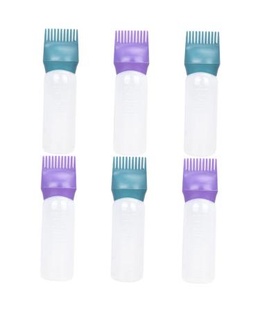 Veemoon Lot De 6 Flacons Applicateurs Pour Racines Cheveux 100 Ml Plastique Solide Peigne Int gr Pour Coloration Et Huile Capillaire Professionnels Usage Salon Et Domicile Vert Fonc Et Violet Fonc
