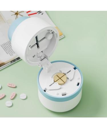 Pill Cutter - Pill Splitter with Stainless Steel Blade for Cutting Small Pills or Large Pills in one Third Suitable for Cuting Vitamins Tablets (1/4 Blue)