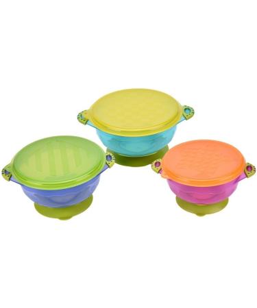 Xrten Set of 3 Baby Suction Cup Bowls with Lid | Non-Slip Bowls for Babies & Toddlers | Perfect for International Shipping - Buy Online on GoSupps.com