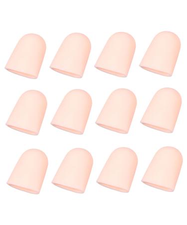 10 Pairs Silicone Gel Finger Nitrile Finger Cots Finger Cots Cut Resistant Protection Toe Protector Toe Covers Toe Protectors Protective Case Toe Cap Care Khaki 4X2.5cm
