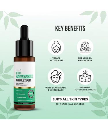 Dr Sheth Neem & BHA Spot Clarifying Serum For Clear Spot-Free Skin With 2% Salicylic Acid Niacinamide Neem Oil | Spot Treatment Face Serum For All Skin Types | For Women & Men -30ml - Buy Online on GoSupps.com