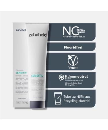 Zahnheld Sensitive Toothpaste with Turmeric & Aloe Vera - Vegan Fluoride-Free Natural Cosmetics (75ml) - Ideal for International Shipping - Buy Online on GoSupps.com