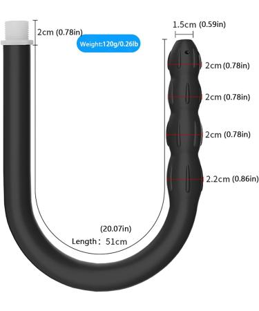 Buy Anal Douche Silicone Black - Large Hole Nozzle Handheld Shower Enema for Men & Women | Reusable Enema Hose Attachment - Buy Online on GoSupps.com
