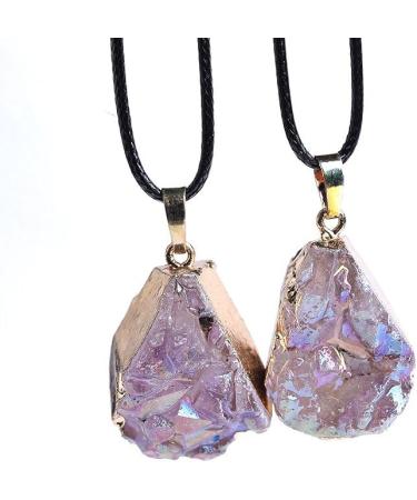 Natural Crystal Rough 1PC Natural Crystal Cluster Electroplate Pendant Quartz Stone Raw Crystals for Men Women Jewelry Reiki Specimen DIY Gift - (Color: Electroplate) - Buy Online on GoSupps.com