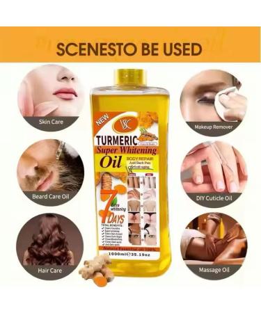 Natural Turmeric Super Whitening Oil for Face and Body Care 1000ml 7 Days Formula - Buy Online on GoSupps.com
