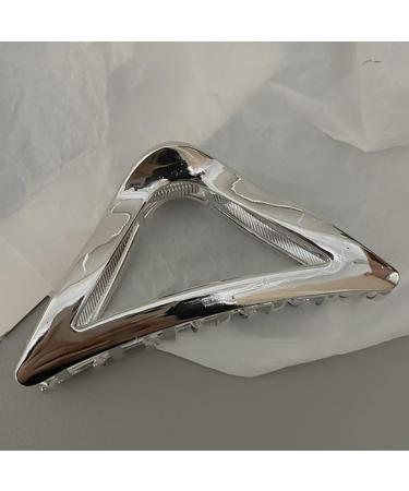 Silver Triangle Hair Claw Clip for Women and Girls - Non-Slip Medium Metal Hair Clamp for Thick Hair - Stylish Hair Accessory - Buy Online on GoSupps.com