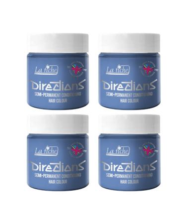 4x La Riche Directions Semi-Permanent Hair Color 100ml Tub - Silver Silver 100 ml (Pack of 4)