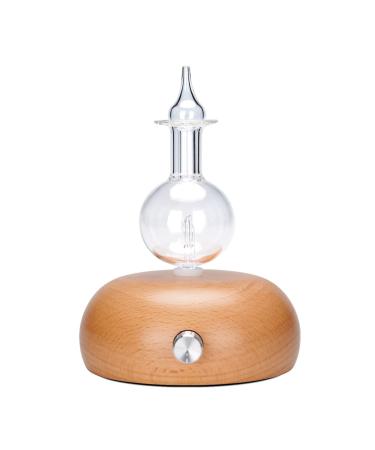 Vintage Aromatherapy Essential Oil Diffuser Lychee New Professional 7 Color Pure Essential Oils Fragrances Aromatherapy Wood & Glass Diffuser for Home Office Hotel SPA (Button Mode)