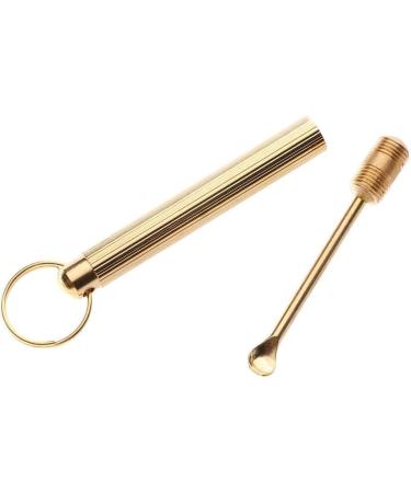 Gold Folding Copper Ear Wax Removal Tool | Portable Ear Cleaner Spoon with Key Ring | Best Ear Wax Removal Supplies for Beauty & Personal Care - Buy Online on GoSupps.com