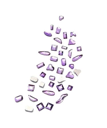 FEIlei 100Pcs Mixed Glass Crystal Hybrid Diamond Rhinestones Nail Art Decorations Drop Rhombus Flatback Stones 3D Gems